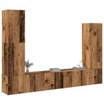 vidaXL 4-delig Tv-meubelset wandmontage bewerkt hout oud, Verzenden, Nieuw