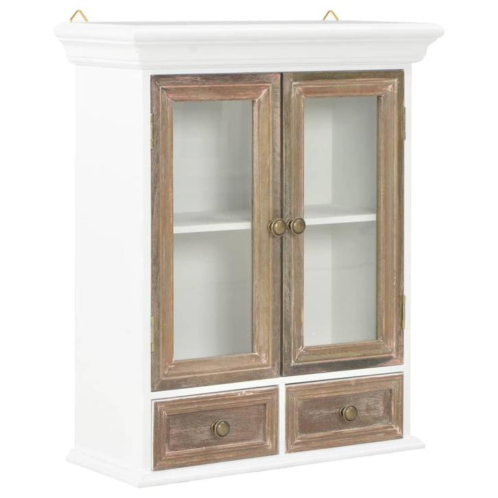 vidaXL Wandkast 49x22x59 cm bewerkt hout wit, Huis en Inrichting, Kasten | Overige, Nieuw, Verzenden