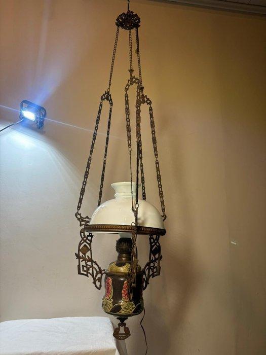 Lamp - Antieke keramieken Art Nouveau hanglamp met, Antiek en Kunst, Kunst | Designobjecten