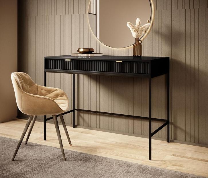 Kaptafel Zwart goud Make-up tafel 104x50x77 cm, Handtassen en Accessoires, Uiterlijk | Cosmetica en Make-up, Nieuw, Verzenden