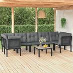 vidaXL 8-delige Loungeset poly rattan zwart en grijs, Verzenden, Nieuw, Loungeset