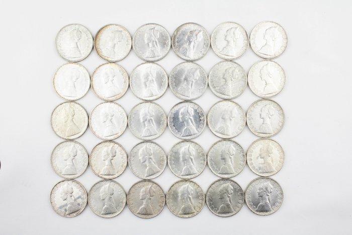 Italië. 500 Lire argento (30 monete), Postzegels en Munten, Munten | Europa | Niet-Euromunten