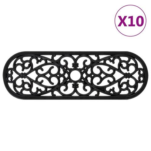 vidaXL Trapmatten 10 st 25x75 cm rubber, Doe-het-zelf en Bouw, Ladders en Trappen, Nieuw, Verzenden