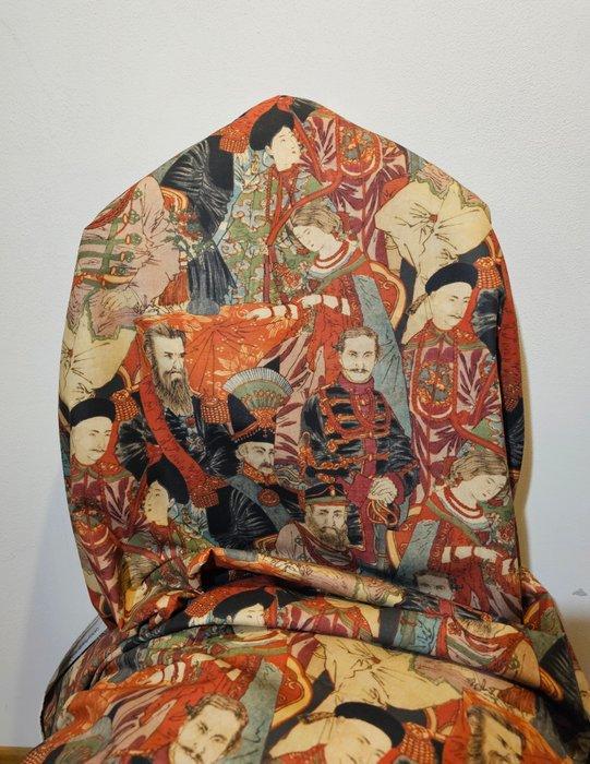 Zeldzaam textiel met de Sovrani del Mondo - Luxe Design -, Antiek en Kunst, Antiek | Tapijten, Tafelkleden en Textiel