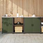 vidaXL Keukenopbergsysteem 3 pcs Olijf Groen 210 x 50 x 92, Huis en Inrichting, Kasten | Overige, Verzenden, Nieuw
