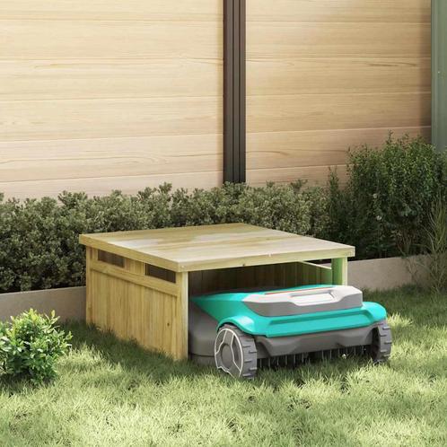 vidaXL Robotmaaiergarage Bruin 70 x 80 x 38 cm Impregneerd, Tuin en Terras, Tuinhuizen, Nieuw, Verzenden