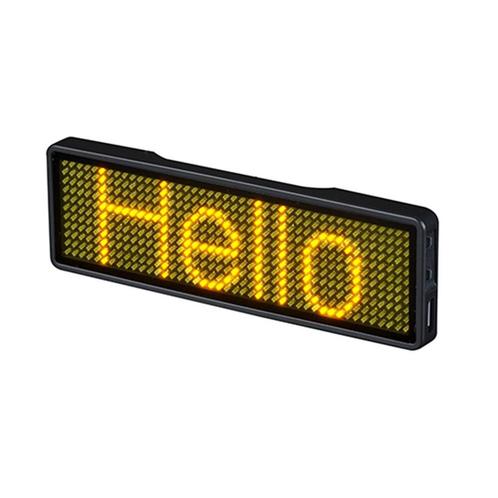 Sertronics Geel LED naamplaatje 9.3x3cm zwarte rand, Huis en Inrichting, Lampen | Overige, Nieuw, Verzenden