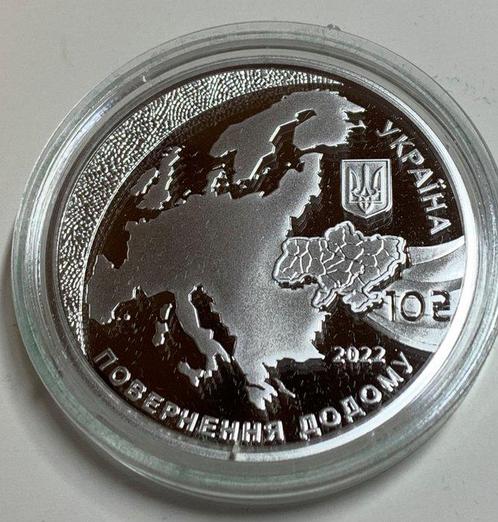 Oekraïne. 10 Hryvnais 2022 Candidate for EU membership, 1 Oz, Postzegels en Munten, Munten | Europa | Niet-Euromunten