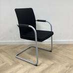 Tweedehands Dauphin vergaderstoel, zwart - chroom, Huis en Inrichting, Stoelen, Gebruikt, Zwart, Eén