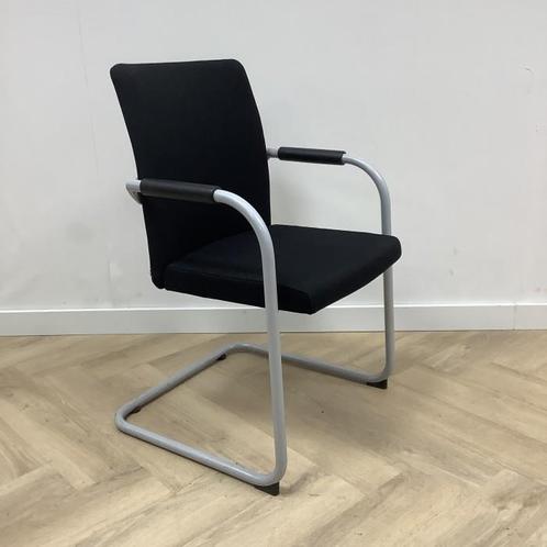 Tweedehands Dauphin vergaderstoel, zwart - chroom, Huis en Inrichting, Stoelen, Zwart, Gebruikt, Eén