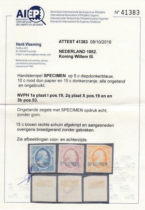 Nederland 1852 - Koning Willem III, met zeer zeldzame, Postzegels en Munten, Postzegels | Nederland