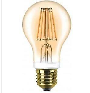 LED Bulb - Filament - Dimbaar - E27 - A60 | Amber(goud) lic, Huis en Inrichting, Lampen | Losse lampen, Ophalen of Verzenden