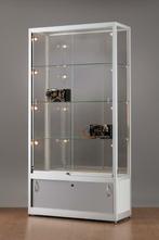 *TIP*  Luxe vitrinekast aluminium 100 cm met chromen afwerk, Ophalen of Verzenden