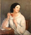 Ecole européenne du XIX siècle - La femme à la tasse de thé