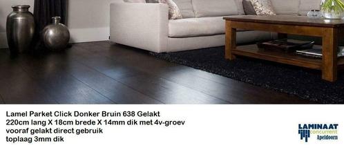 Meerdere lagen Lamel Parket Klik Donker Bruin 638 14mm, Maison & Meubles, Ameublement | Revêtements de sol