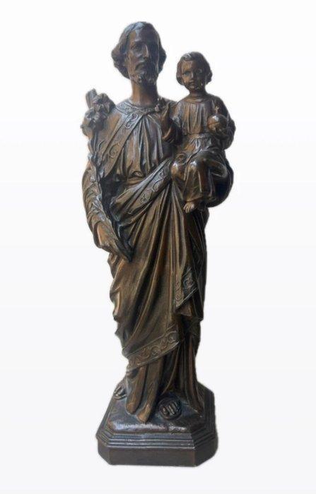 D.S.R - D.S.R - sculptuur, Giuseppe e Gesù Bambino - 35 cm -, Antiek en Kunst, Antiek | Boeken en Manuscripten