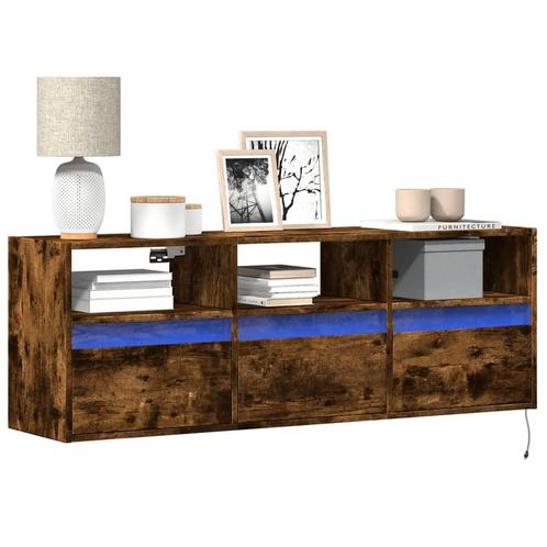 vidaXL Tv-wandmeubel met LED-verlichting 130x31x45 cm, Huis en Inrichting, Kasten |Televisiemeubels, Nieuw, Verzenden