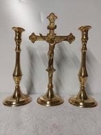 Chandelier (3) - Laiton - candélabre avec crucifix