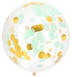 Confetti Ballon Blauw Goud 61cm, Hobby en Vrije tijd, Verzenden, Nieuw