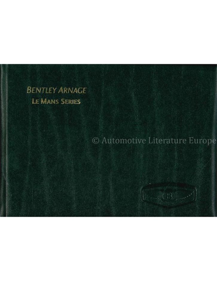 2001 BENTLEY ARNAGE LE MANS INSTRUCTIEBOEKJE ENGELS, Auto diversen, Handleidingen en Instructieboekjes