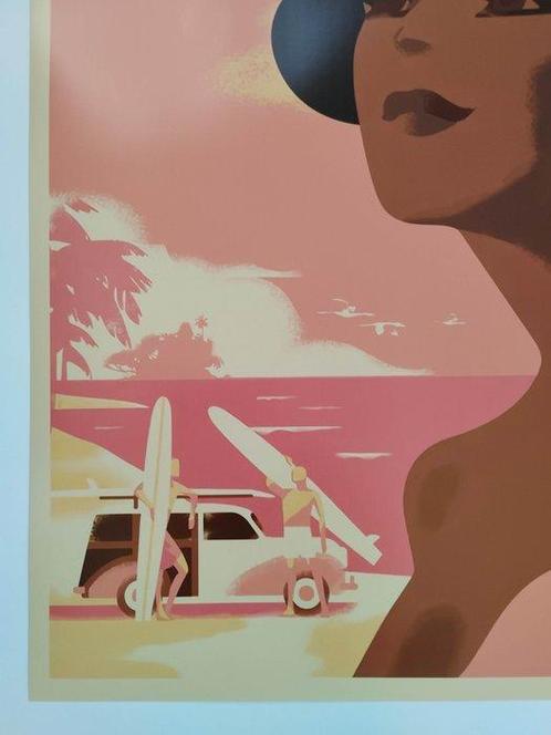 M.B - Travel Poster CEYLAN Surf Sri Lanka - Années 2010, Antiek en Kunst, Kunst | Tekeningen en Fotografie