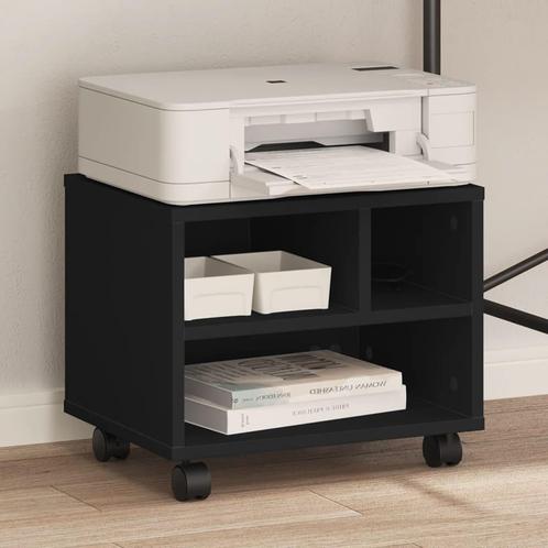 vidaXL Printerkastje met wielen 41x32x34,5 cm zwart, Computers en Software, Printers, Nieuw, Verzenden
