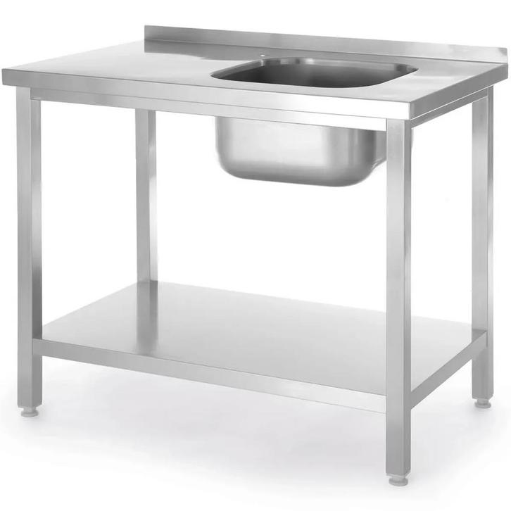 Spoeltafel | KitchenLine | RVS | 1 Spoelbak (Rechts) |, Zakelijke goederen, Horeca | Keukenapparatuur, Nieuw in verpakking, Verzenden