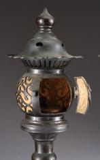 Set elegante tempellantaarns - Washi-papier, Brons - Japan -