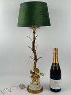 Tafellamp - Verguld brons, Carrara marmer - Een vergulde