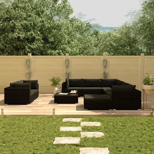 vidaXL Salon de jardin 10 pcs avec coussins Résine, Jardin & Terrasse, Ensembles de jardin, Salons de jardin, Neuf, Envoi