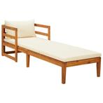 vidaXL Ligbed met crèmekleurige kussens massief acaciahout, Tuin en Terras, Verzenden, Nieuw
