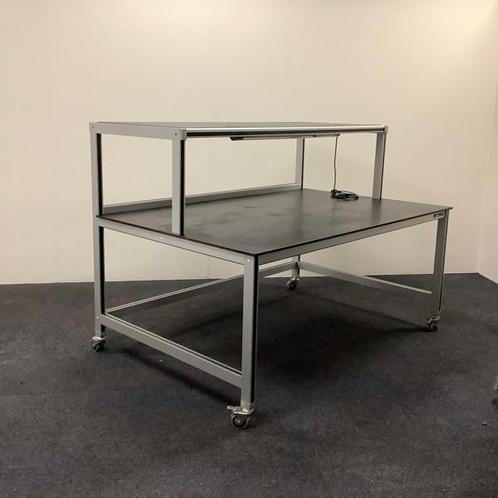 Tweedehands adiform CED Aluminium werktafel met opbouw,, Huis en Inrichting, Tafels | Eettafels, Gebruikt