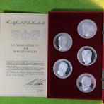 België. 5 zilveren medailles 1977 Koningen van België -