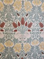 Art Nouveau stof met tulpen - realistisch ontwerp - Textiel, Antiek en Kunst