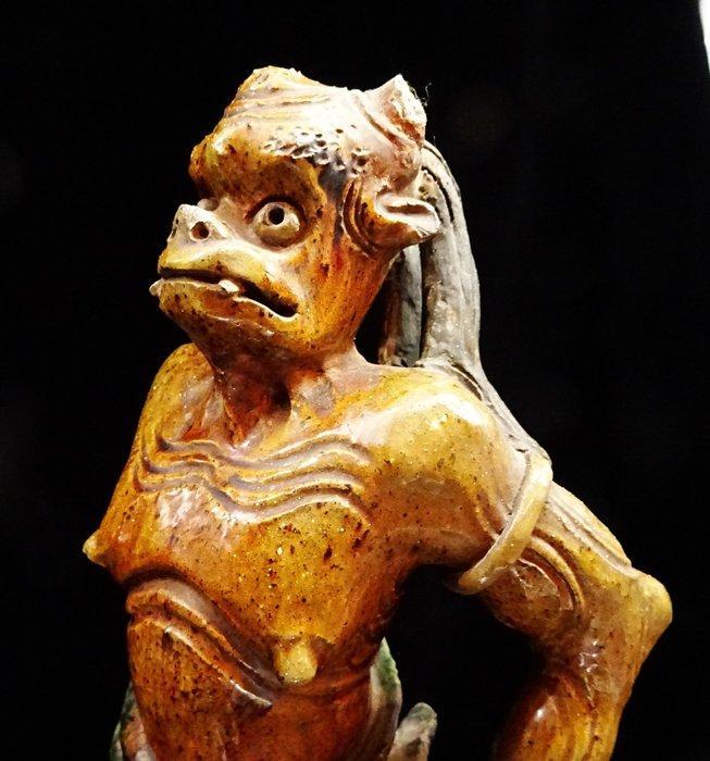 Oud-Chinees Grote nokpannen sancai - Tempelwachter -, Verzamelen, Mineralen en Fossielen