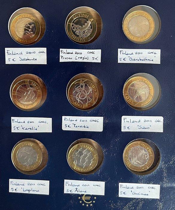 Finland. 5 Euro 2010/2018 (63 munten) in album (Zonder, Postzegels en Munten, Munten | Europa | Euromunten