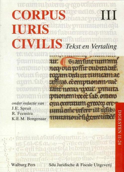 Corpus Iuris Civilis III Digesten 11-24 9789060119426, Livres, Science, Envoi