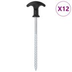 vidaXL Tentharingen 12 st Ø7 mm 17 cm gegalvaniseerd staal, Caravans en Kamperen, Tentaccessoires, Verzenden, Nieuw