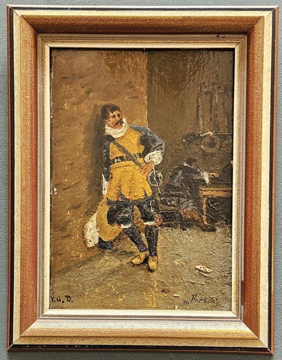 Spaanse School(XX) Naar Mariano Fortuny - Een musketier, Antiek en Kunst, Kunst | Schilderijen | Klassiek