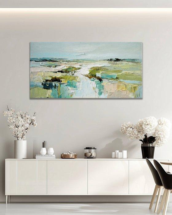 StefanoArt - Pastel Marsh Drift, Antiek en Kunst, Kunst | Schilderijen | Modern