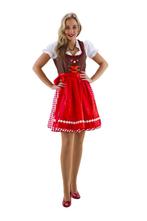 Dirndl bruin-rood/wit geruit, Verzenden