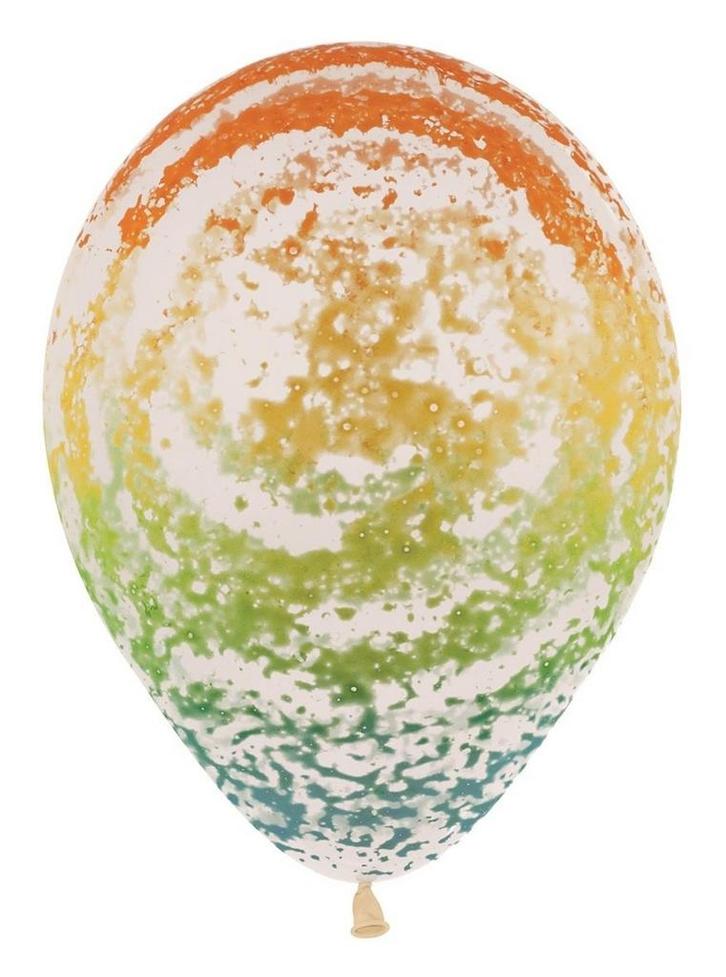 Ballonnen Graffiti Rainbow Crystal Clear 30cm 25st, Hobby en Vrije tijd, Feestartikelen, Nieuw, Verzenden