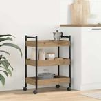 vidaXL Keuken Trolley artisanaal eikenkleurig 50 x 30 x 70, Verzenden, Nieuw