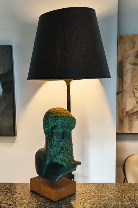 Lamp - Keramiek, Hout, Stof - Buste van Zeus of Poseidon, Antiek en Kunst, Curiosa en Brocante