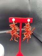 Koraal Koraal - Orecchini corallo con bottoncino in perla