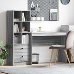 vidaXL Bureau met opslag met lade 2 pcs Grijs sonoma 100 x, Verzenden, Nieuw