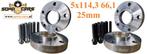 Spacers 25mm 5x114,3 66,1 Renault Kadjar Spoorverbreders, Ophalen of Verzenden