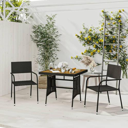 vidaXL Mobilier à dîner dextérieur 3 pcs Résine tressée, Jardin & Terrasse, Ensembles de jardin, Neuf, Envoi