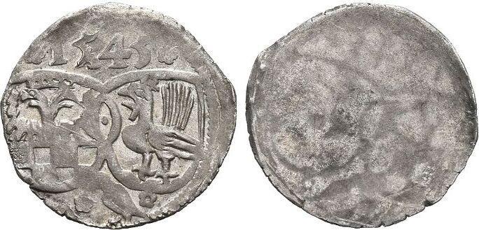Einseitiger Pfennig 1545 Henneberg-grafschaft Wilhelm V 1..., Timbres & Monnaies, Monnaies | Europe | Monnaies non-euro, Envoi