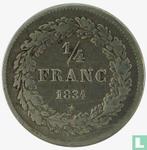 België ¼ franc 1834 (met BRAEMT F.), Postzegels en Munten, Munten | België, Verzenden, Losse munt, Goud